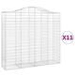 vidaXL Paniers à gabions arqués 11 pcs 200x50x180/200 cm Fer galvanisé