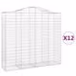 vidaXL Paniers à gabions arqués 12 pcs 200x50x180/200 cm Fer galvanisé