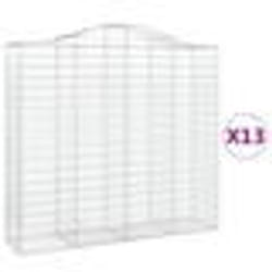 vidaXL Paniers à gabions arqués 13 pcs 200x50x180/200 cm Fer galvanisé