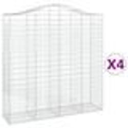 vidaXL Paniers à gabions arqués 4 pcs 200x50x200/220 cm Fer galvanisé