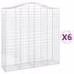vidaXL Paniers à gabions arqués 6 pcs 200x50x200/220 cm Fer galvanisé