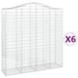 vidaXL Paniers à gabions arqués 6 pcs 200x50x200/220 cm Fer galvanisé