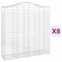 vidaXL Paniers à gabions arqués 8 pcs 200x50x200/220 cm Fer galvanisé