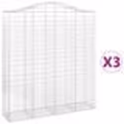 vidaXL Paniers à gabions arqués 3 pcs 200x50x220/240 cm Fer galvanisé