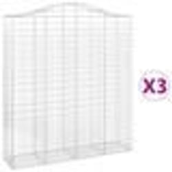 vidaXL Paniers à gabions arqués 3 pcs 200x50x220/240 cm Fer galvanisé