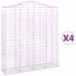 vidaXL Paniers à gabions arqués 4 pcs 200x50x220/240 cm Fer galvanisé