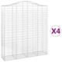 vidaXL Paniers à gabions arqués 4 pcs 200x50x220/240 cm Fer galvanisé