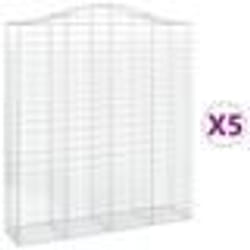 vidaXL Paniers à gabions arqués 5 pcs 200x50x220/240 cm Fer galvanisé