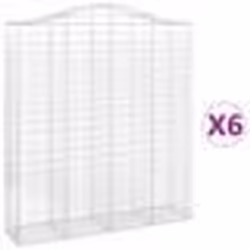 vidaXL Paniers à gabions arqués 6 pcs 200x50x220/240 cm Fer galvanisé