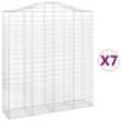 vidaXL Paniers à gabions arqués 7 pcs 200x50x220/240 cm Fer galvanisé