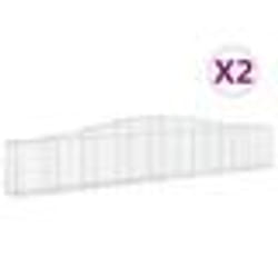 vidaXL Paniers à gabions arqués 2 pcs 400x30x60/80 cm Fer galvanisé
