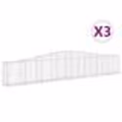 vidaXL Paniers à gabions arqués 3 pcs 400x30x60/80 cm Fer galvanisé
