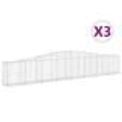 vidaXL Paniers à gabions arqués 3 pcs 400x30x60/80 cm Fer galvanisé