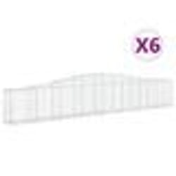 vidaXL Paniers à gabions arqués 6 pcs 400x30x60/80 cm Fer galvanisé