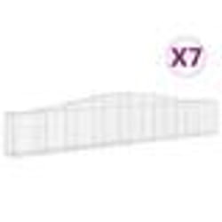 vidaXL Paniers à gabions arqués 7 pcs 400x30x60/80 cm Fer galvanisé