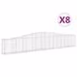 vidaXL Paniers à gabions arqués 8 pcs 400x30x60/80 cm Fer galvanisé
