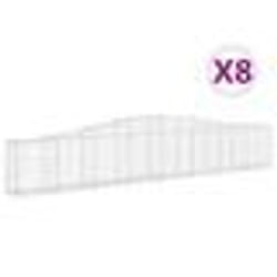 vidaXL Paniers à gabions arqués 8 pcs 400x30x60/80 cm Fer galvanisé