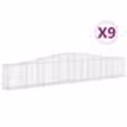 vidaXL Paniers à gabions arqués 9 pcs 400x30x60/80 cm Fer galvanisé