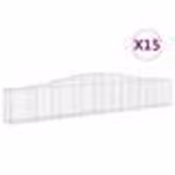 vidaXL Paniers à gabions arqués 15 pcs 400x30x60/80 cm Fer galvanisé