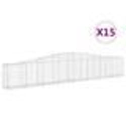 vidaXL Paniers à gabions arqués 15 pcs 400x30x60/80 cm Fer galvanisé
