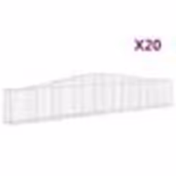 vidaXL Paniers à gabions arqués 20 pcs 400x30x60/80 cm Fer galvanisé