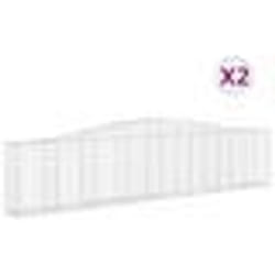 vidaXL Paniers à gabions arqués 2 pcs 400x30x80/100 cm Fer galvanisé