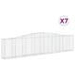 vidaXL Paniers à gabions arqués 7 pcs 400x30x80/100 cm Fer galvanisé
