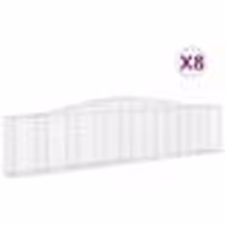 vidaXL Paniers à gabions arqués 8 pcs 400x30x80/100 cm Fer galvanisé