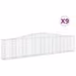 vidaXL Paniers à gabions arqués 9 pcs 400x30x80/100 cm Fer galvanisé