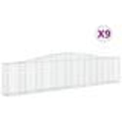 vidaXL Paniers à gabions arqués 9 pcs 400x30x80/100 cm Fer galvanisé
