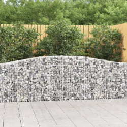 vidaXL Paniers à gabions arqués 20 pcs 400x30x80/100 cm Fer galvanisé