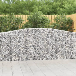 vidaXL Paniers à gabions arqués 3 pcs 400x30x100/120 cm Fer galvanisé