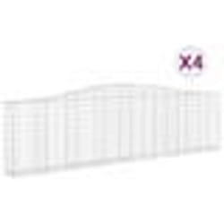vidaXL Paniers à gabions arqués 4 pcs 400x30x100/120 cm Fer galvanisé