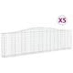 vidaXL Paniers à gabions arqués 5 pcs 400x30x100/120 cm Fer galvanisé