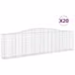 vidaXL Paniers à gabions arqués 20 pcs 400x30x100/120 cm Fer galvanisé