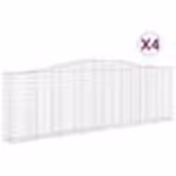 vidaXL Paniers à gabions arqués 4 pcs 400x30x120/140 cm Fer galvanisé