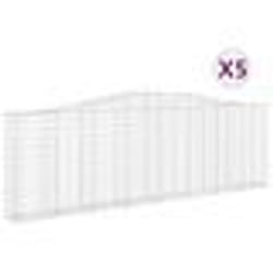 vidaXL Paniers à gabions arqués 5 pcs 400x30x120/140 cm Fer galvanisé