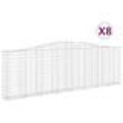 vidaXL Paniers à gabions arqués 8 pcs 400x30x120/140 cm Fer galvanisé