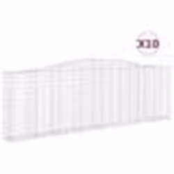 vidaXL Paniers à gabions arqués 10 pcs 400x30x120/140 cm Fer galvanisé