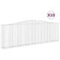 vidaXL Paniers à gabions arqués 10 pcs 400x30x120/140 cm Fer galvanisé