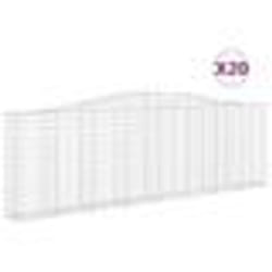 vidaXL Paniers à gabions arqués 20 pcs 400x30x120/140 cm Fer galvanisé