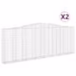 vidaXL Paniers à gabions arqués 2 pcs 400x30x140/160 cm Fer galvanisé
