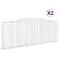 vidaXL Paniers à gabions arqués 2 pcs 400x30x140/160 cm Fer galvanisé