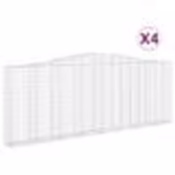 vidaXL Paniers à gabions arqués 4 pcs 400x30x140/160 cm Fer galvanisé