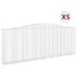 vidaXL Paniers à gabions arqués 5 pcs 400x30x140/160 cm Fer galvanisé