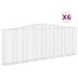 vidaXL Paniers à gabions arqués 6 pcs 400x30x140/160 cm Fer galvanisé