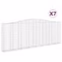 vidaXL Paniers à gabions arqués 7 pcs 400x30x140/160 cm Fer galvanisé