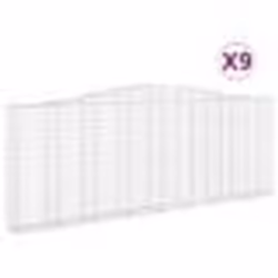 vidaXL Paniers à gabions arqués 9 pcs 400x30x140/160 cm Fer galvanisé