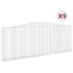 vidaXL Paniers à gabions arqués 9 pcs 400x30x140/160 cm Fer galvanisé