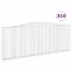 vidaXL Paniers à gabions arqués 10 pcs 400x30x140/160 cm Fer galvanisé